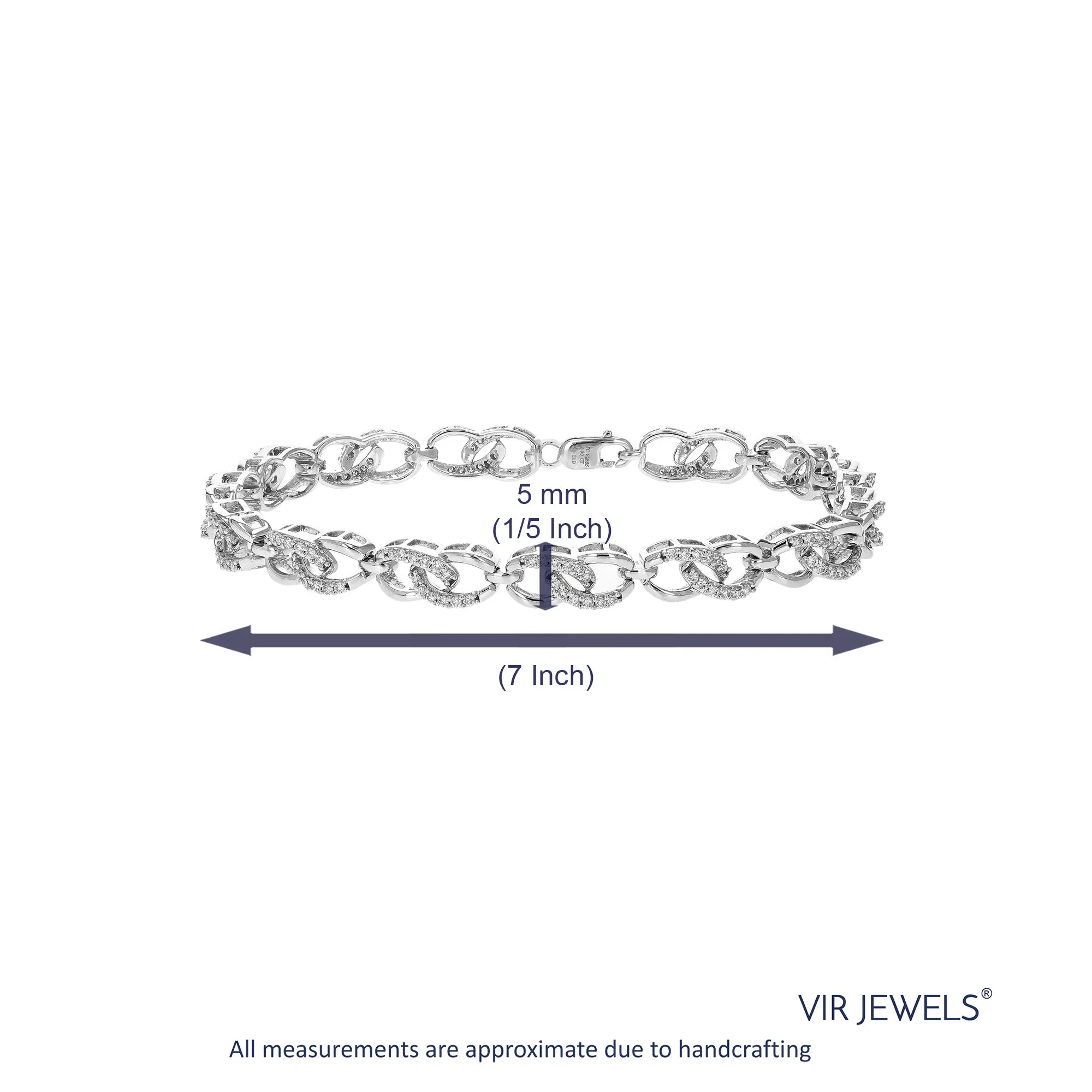 1 cttw Chain Lab Grown Diamond Tennis Bracelet in Sterling Silver
