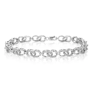 1 cttw Chain Lab Grown Diamond Tennis Bracelet in Sterling Silver