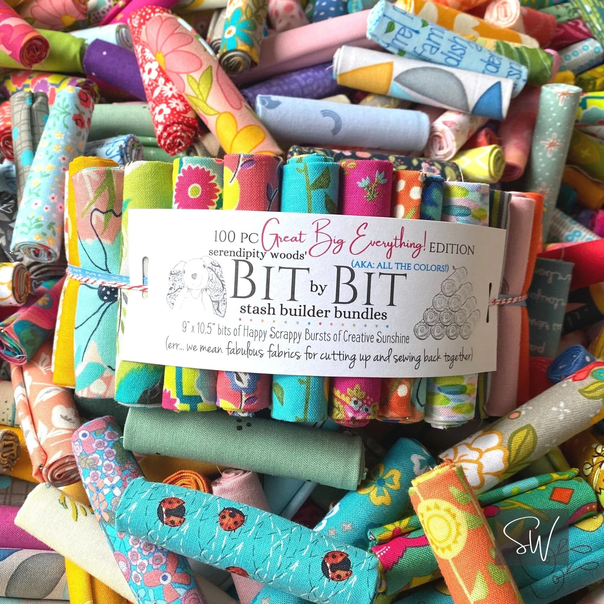 100 pc Great Big Everything Edition! Bit by Bit Stash Builder Bundle, All the Colors! Scrappy Scrap Fat 16ths
