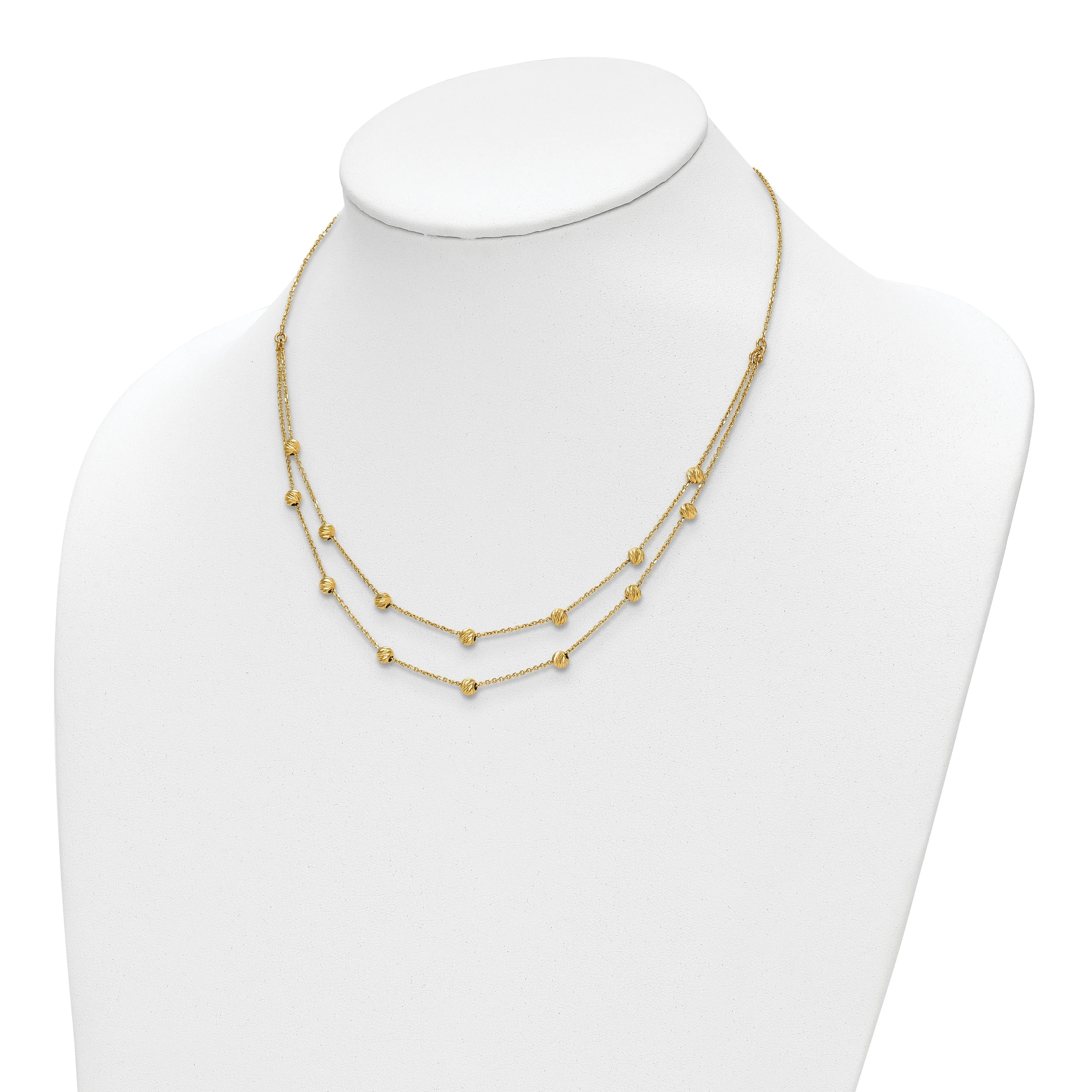 14k Yellow Gold D.C Beaded Necklace