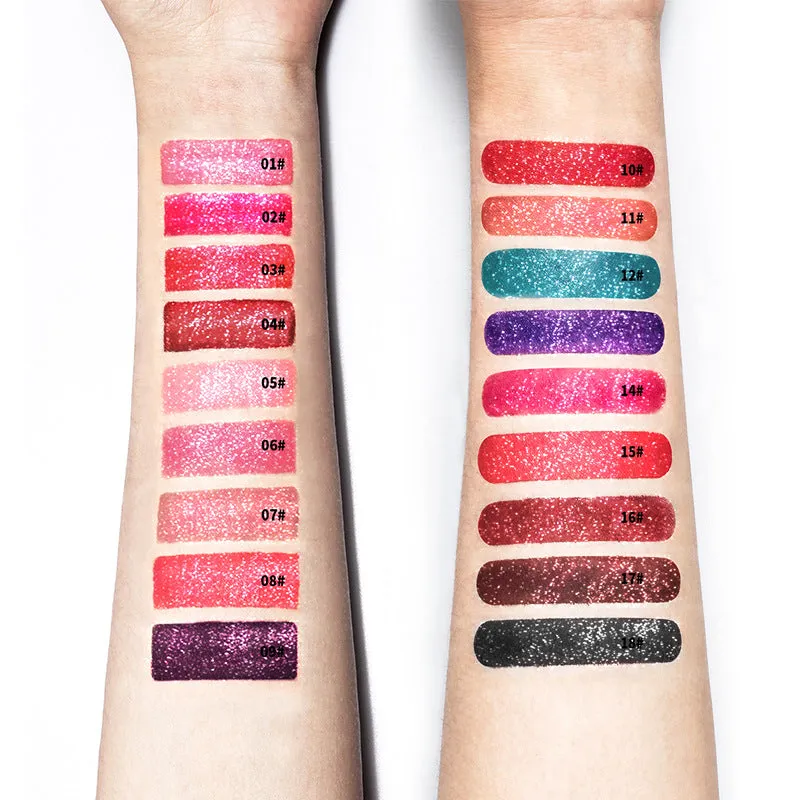 18 Color Diamond Sparkle Long Lasting Lipstick