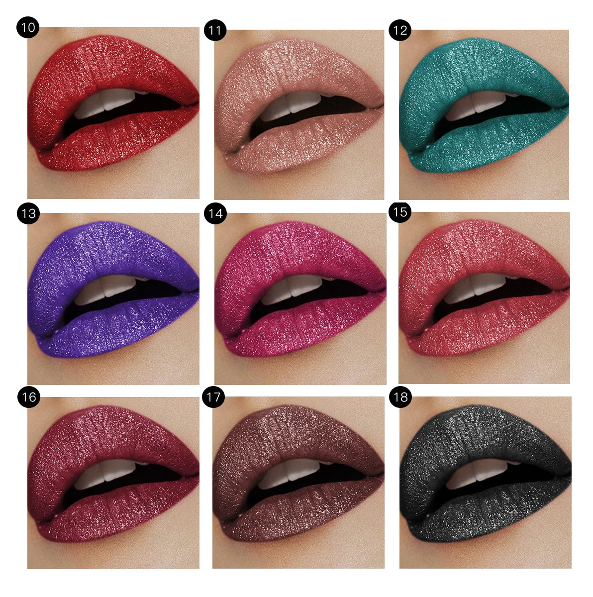 18 Color Diamond Sparkle Long Lasting Lipstick