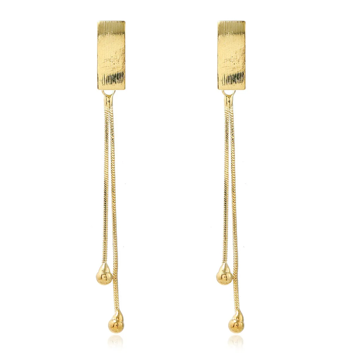 18K Gold-Plated Beaded Tassel Drop Earrings