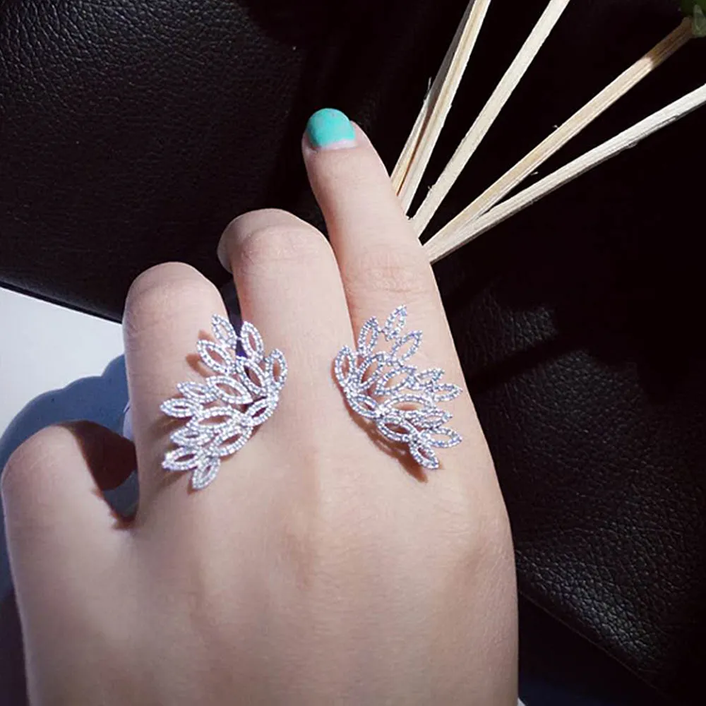 1CTW Diamond Angel Wings Open Ring