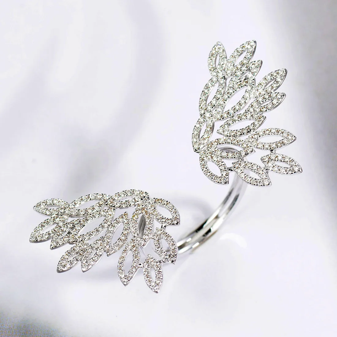 1CTW Diamond Angel Wings Open Ring