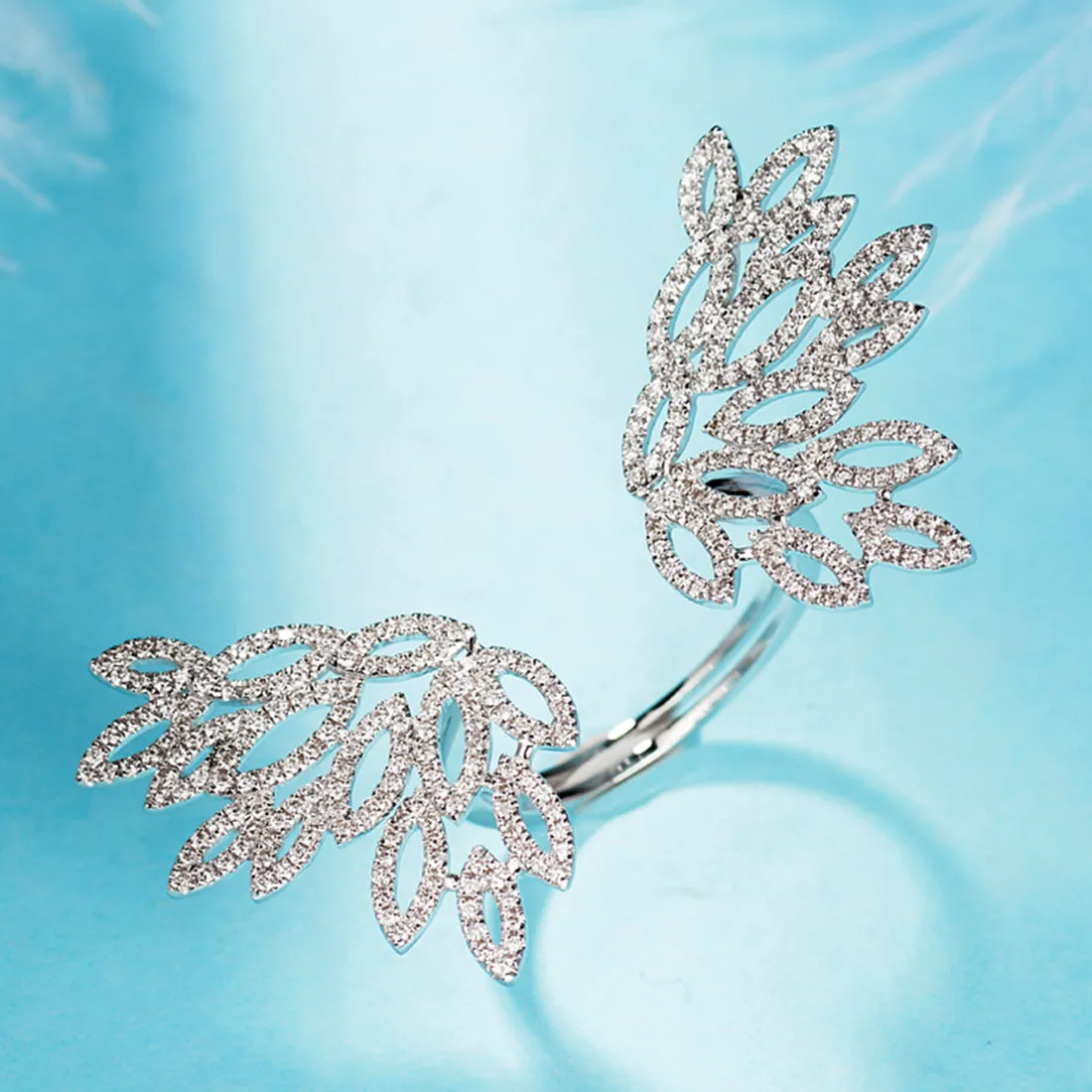 1CTW Diamond Angel Wings Open Ring
