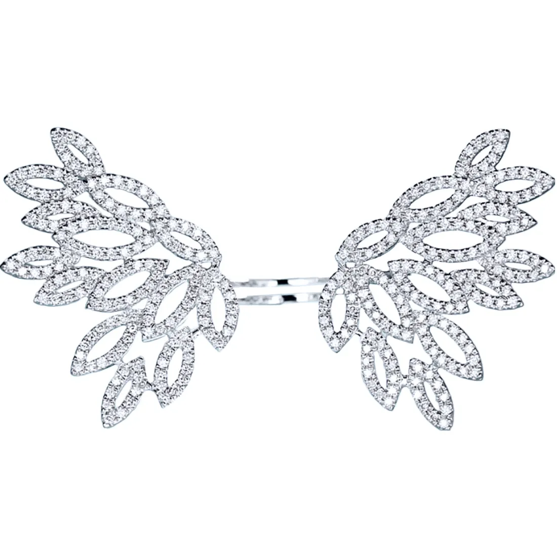 1CTW Diamond Angel Wings Open Ring