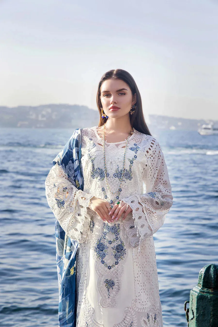 Adan Libas Luxury Lawn Embroidered Unstitched 3 Pc Collection D-55
