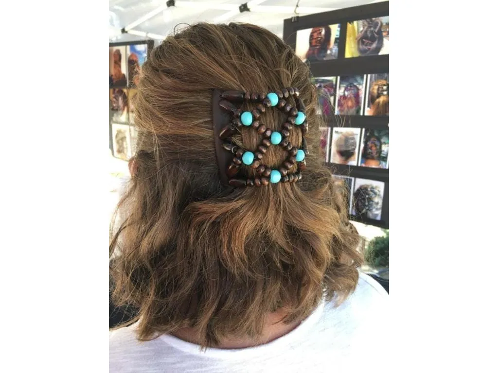 African Butterfly Chameleon Hair Comb - Beada Blonde 37