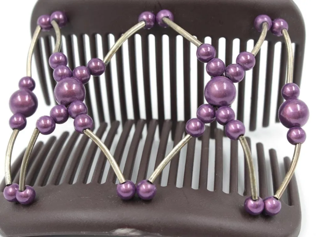 African Butterfly Hair Comb - Beada Tube Brown 64