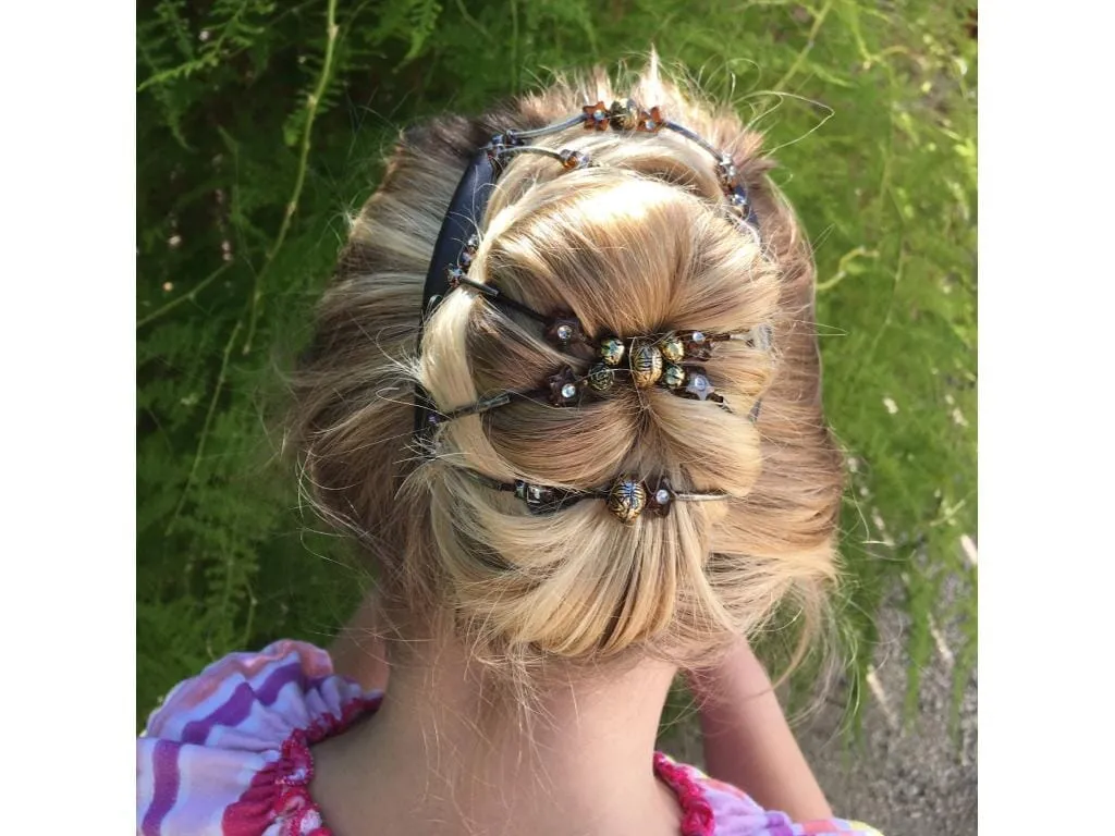 African Butterfly Hair Comb - Beada Tube Brown 64