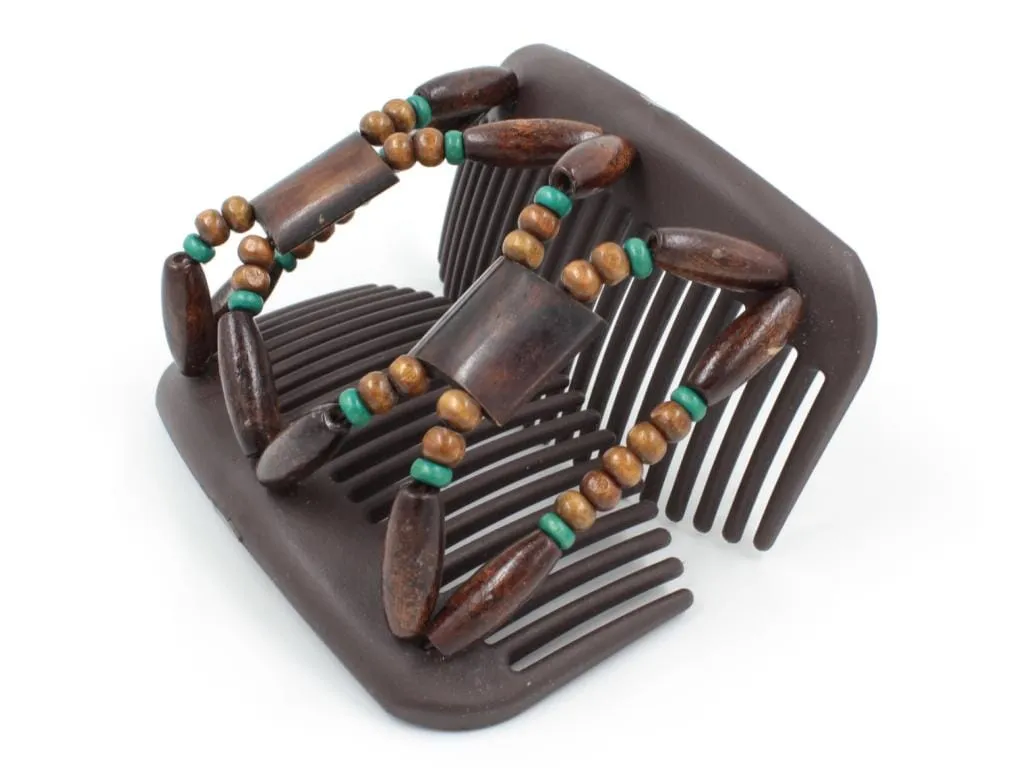 African Butterfly Hair Comb - Stones & Bones Brown 108