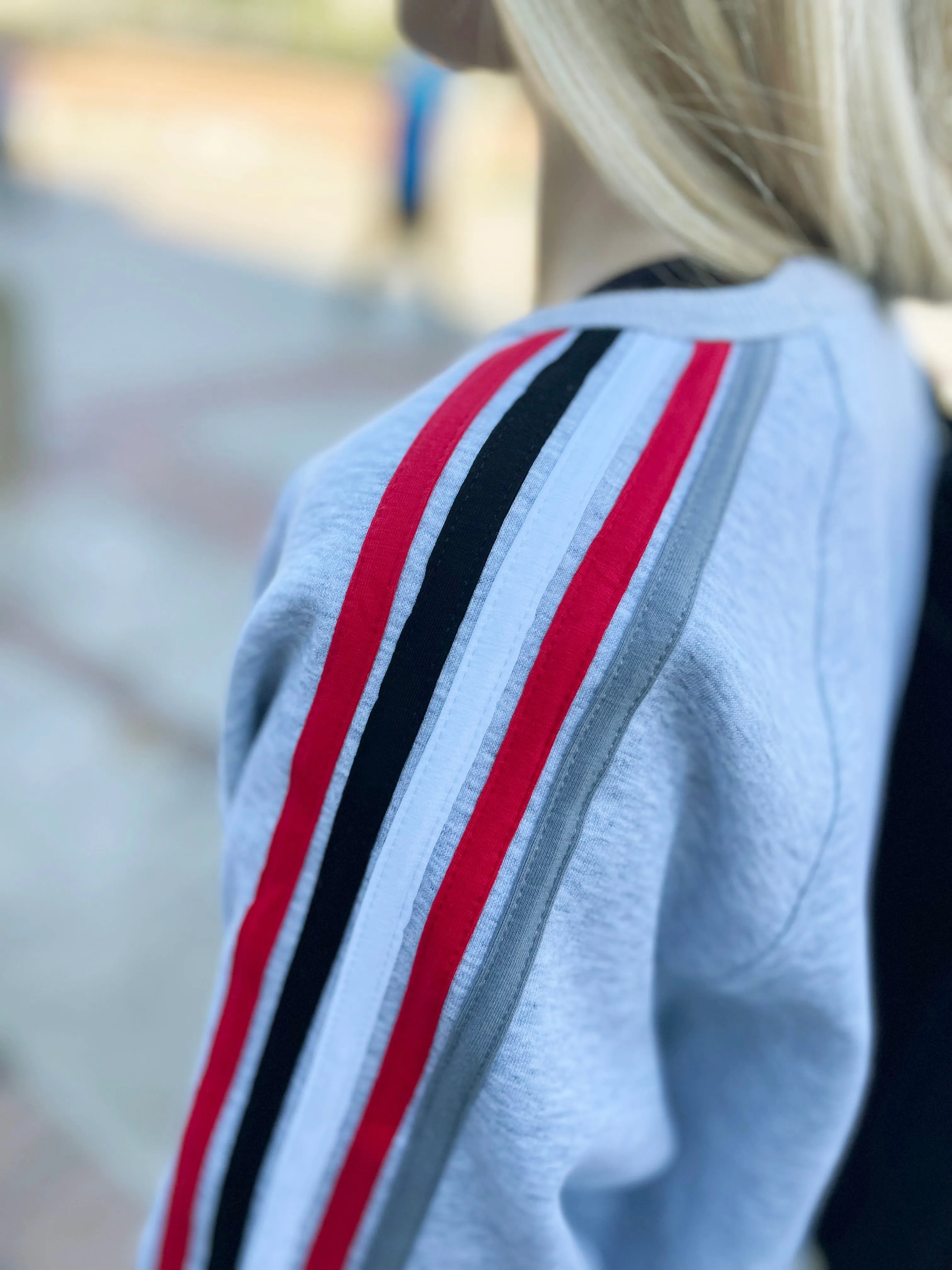 Alpha Chi Omega 5 Stripe Crewneck Sweatshirt