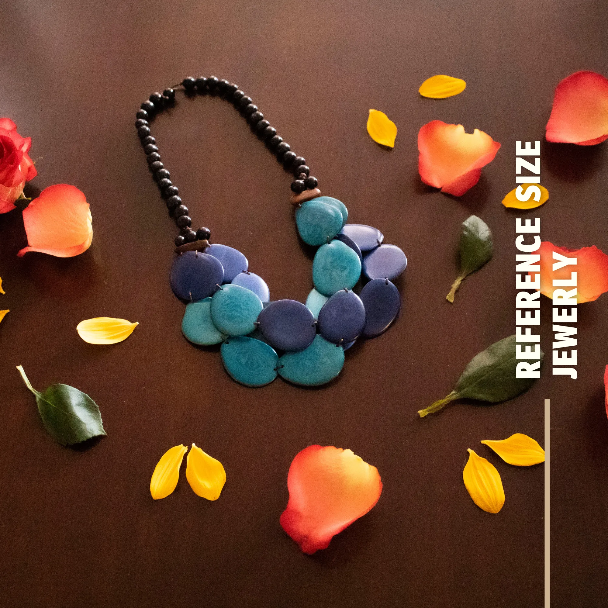 Andean Blue Oval Tagua Necklace