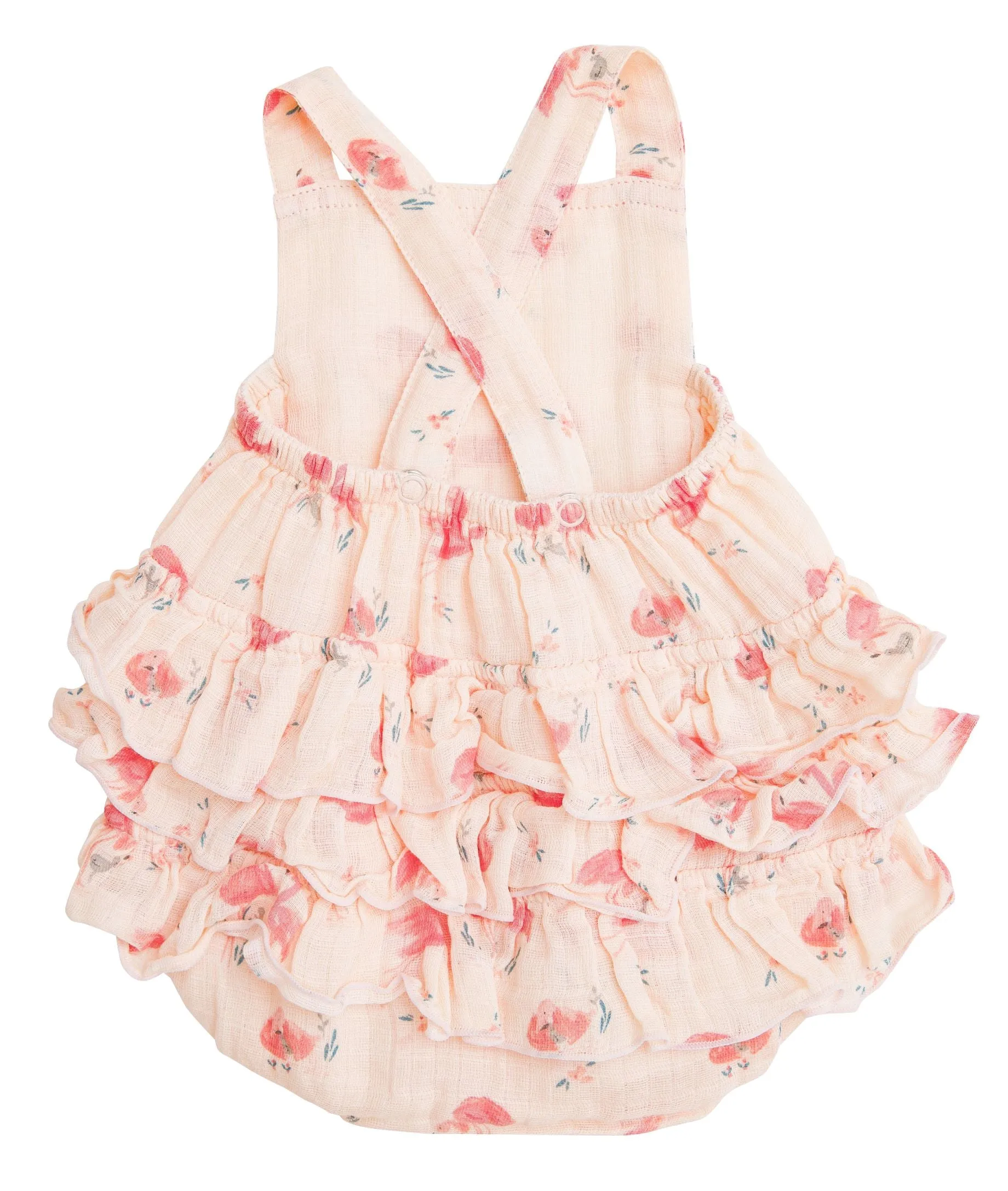 Angel Dear Flamingo Muslin Ruffle Sunsuit