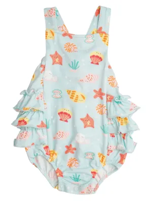 Angel Dear Happy Shells Bamboo Ruffle Sunsuit