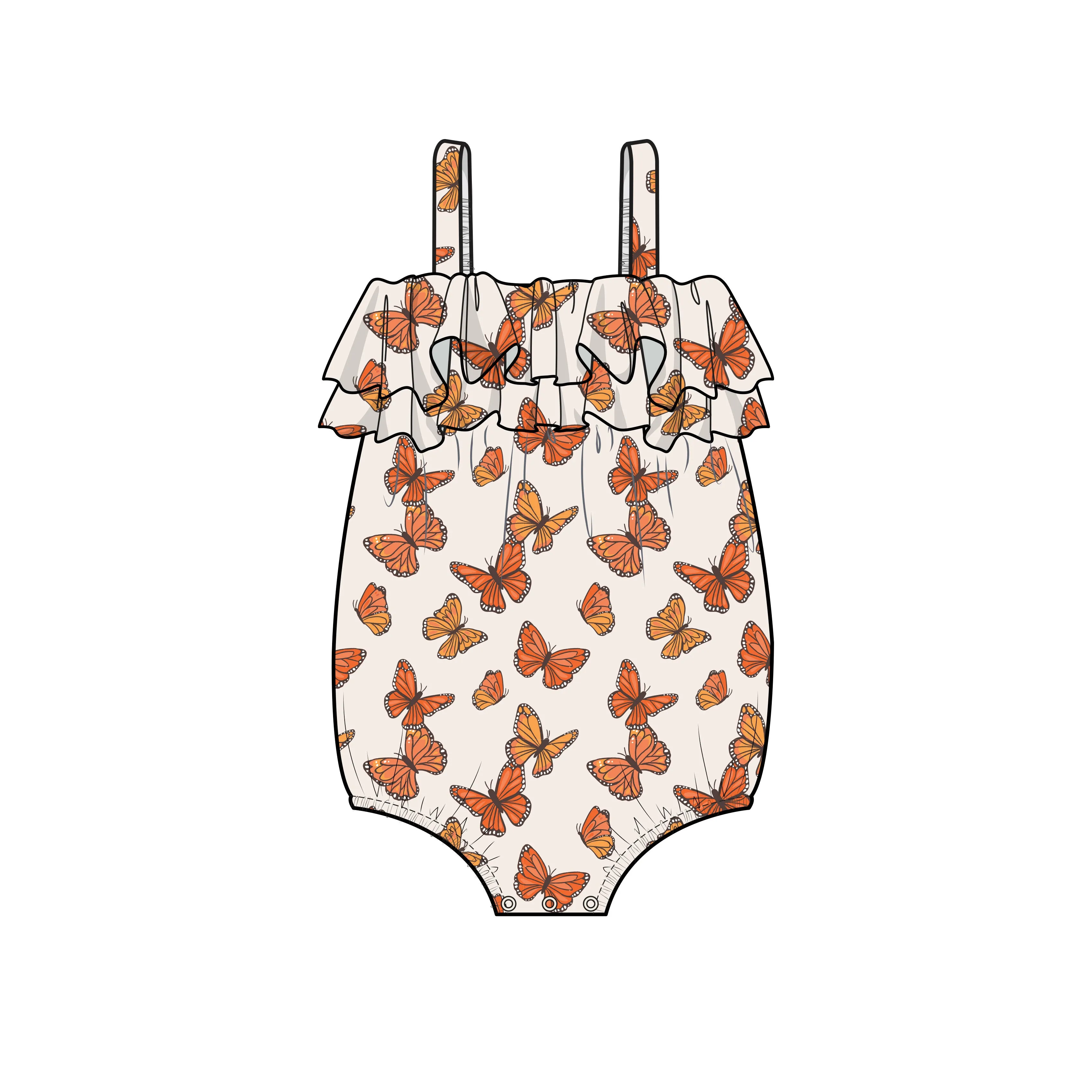 Angel Dear Monarch Butterflies Ruffle Bubble