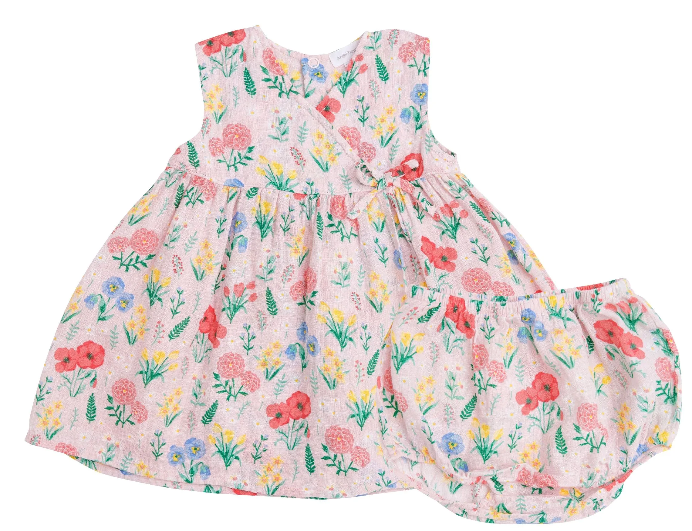 Angel Dear Summer Floral Muslin Kimono Dress & Diaper Cover Set