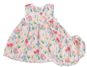 Angel Dear Summer Floral Muslin Kimono Dress & Diaper Cover Set