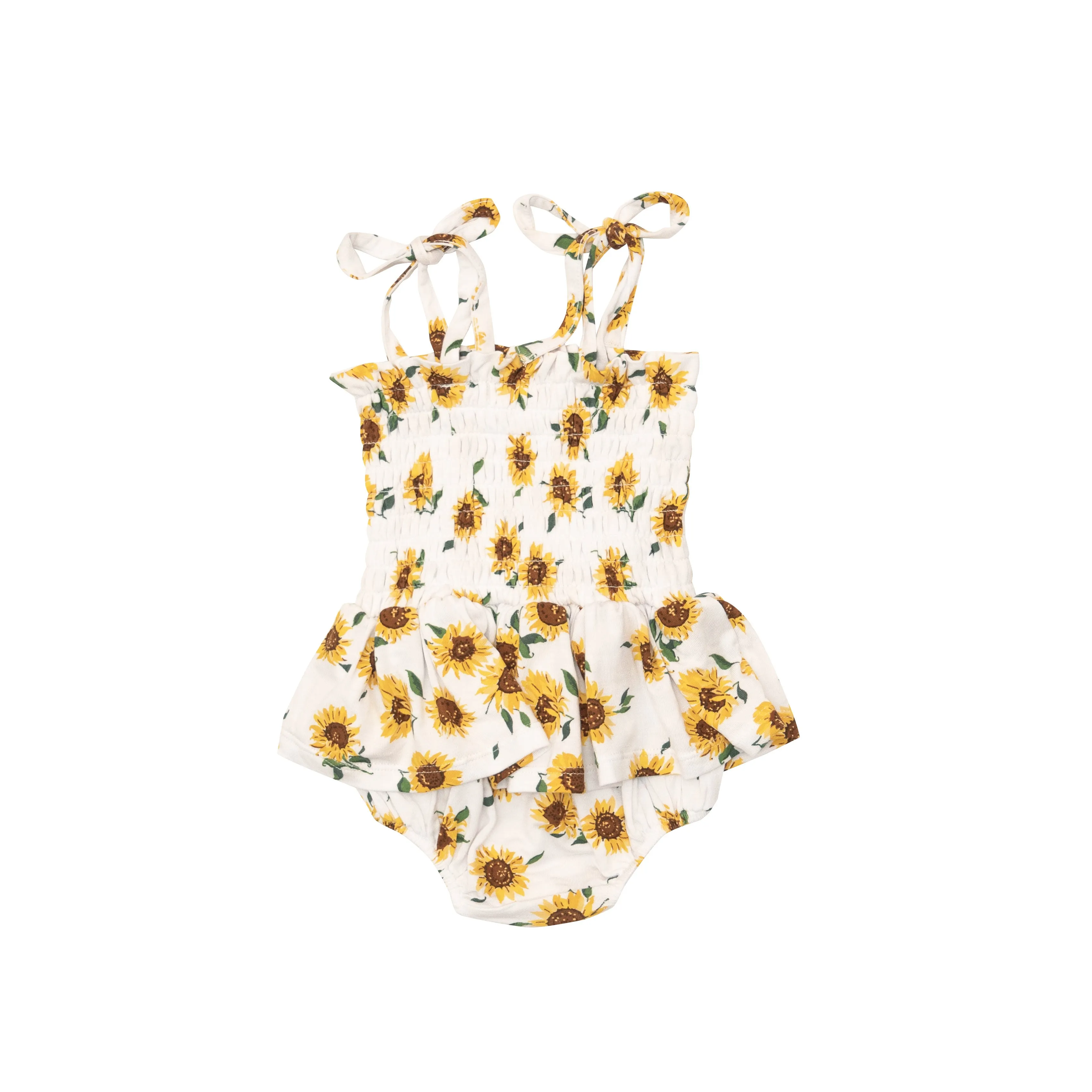 Angel Dear Sunflower Ditsy Smocked Bubble w/Skirt