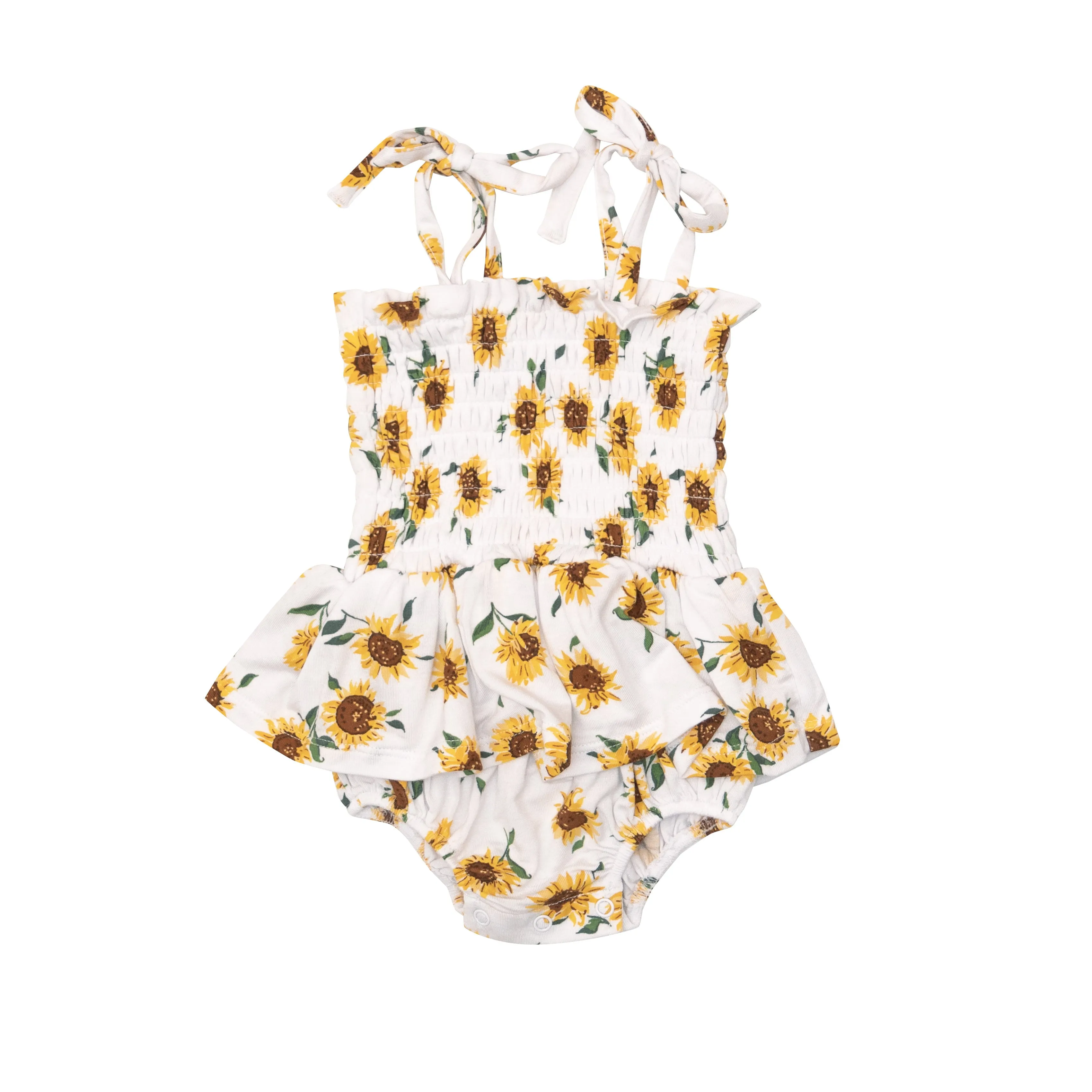Angel Dear Sunflower Ditsy Smocked Bubble w/Skirt