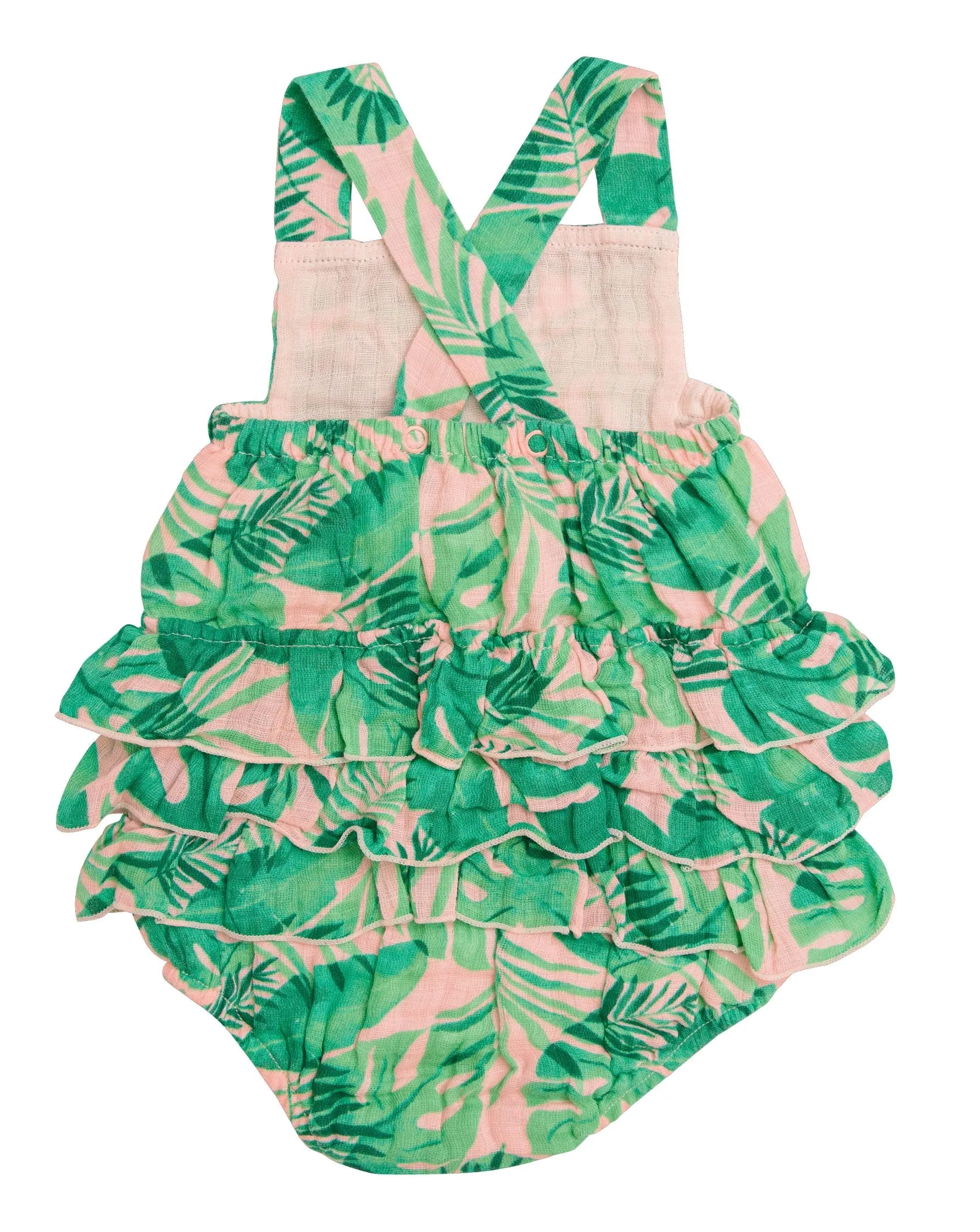 Angel Dear Tropical Leaves Ruffle Sunsuit