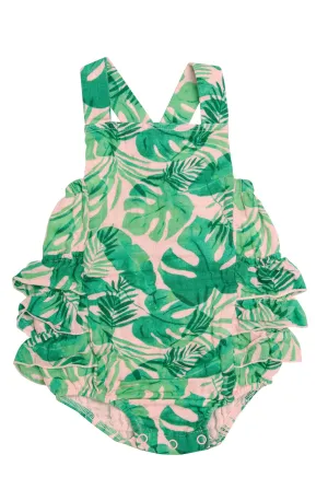 Angel Dear Tropical Leaves Ruffle Sunsuit