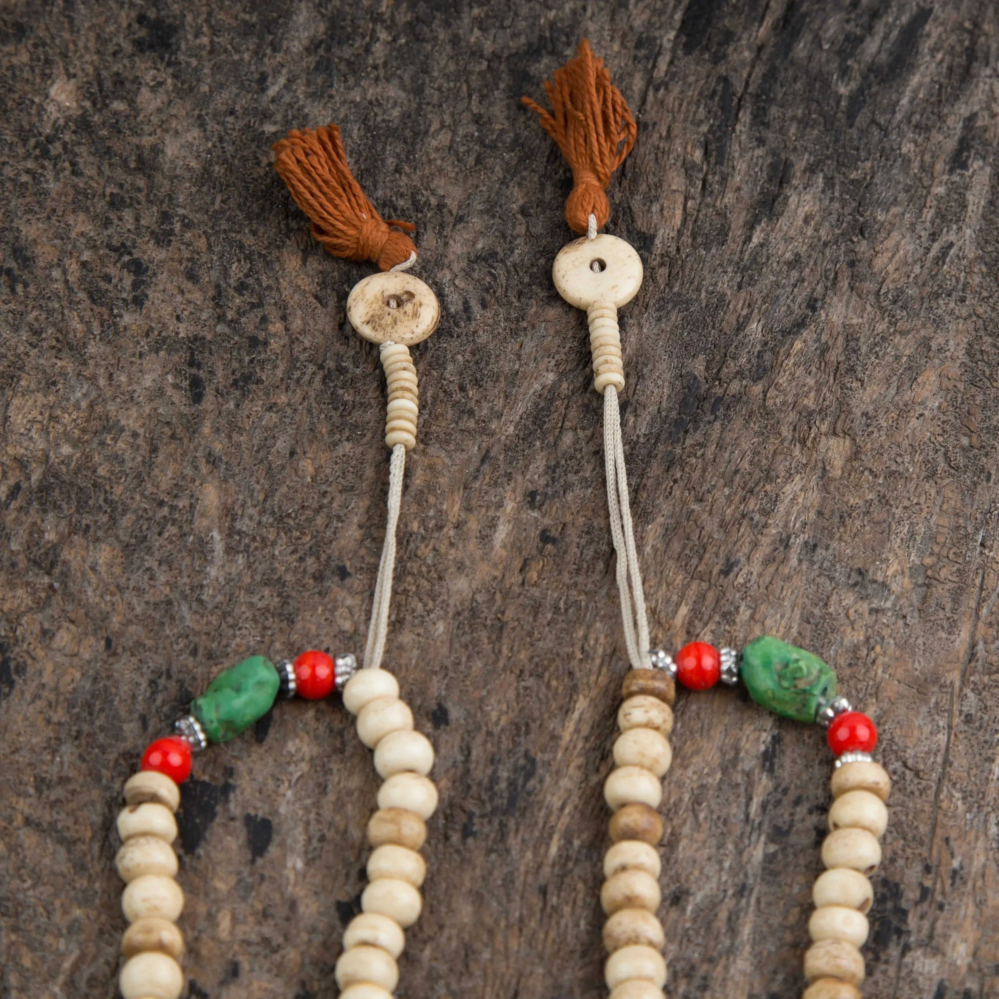Antique Tibetan Bone Prayer Mala Beads