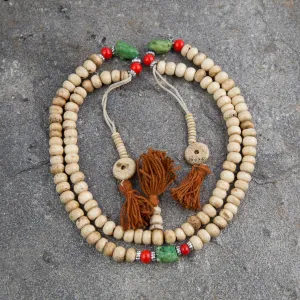 Antique Tibetan Bone Prayer Mala Beads