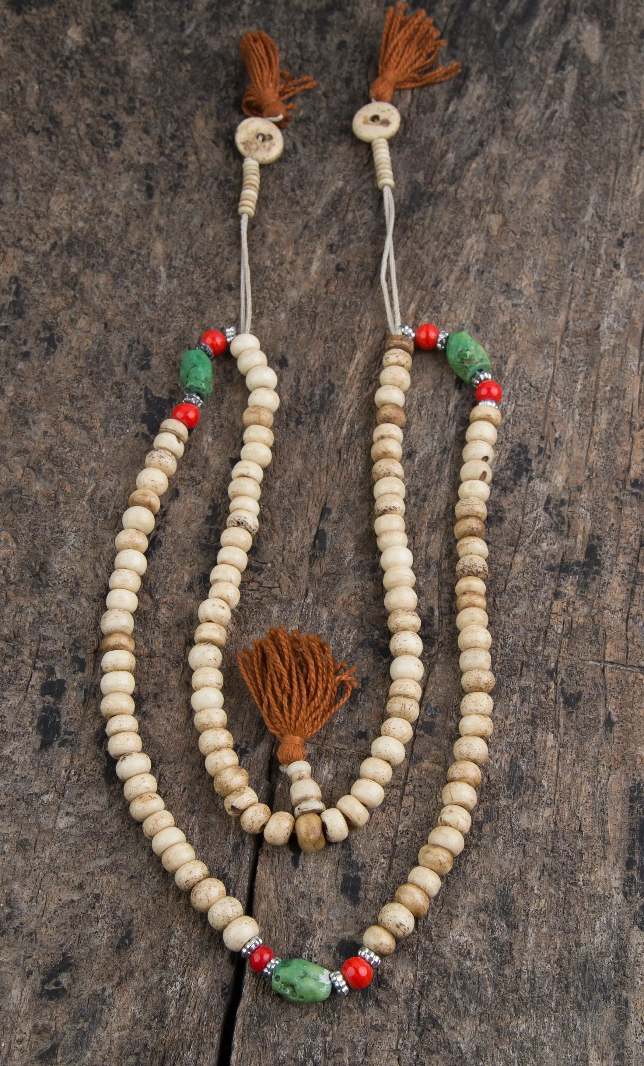 Antique Tibetan Bone Prayer Mala Beads