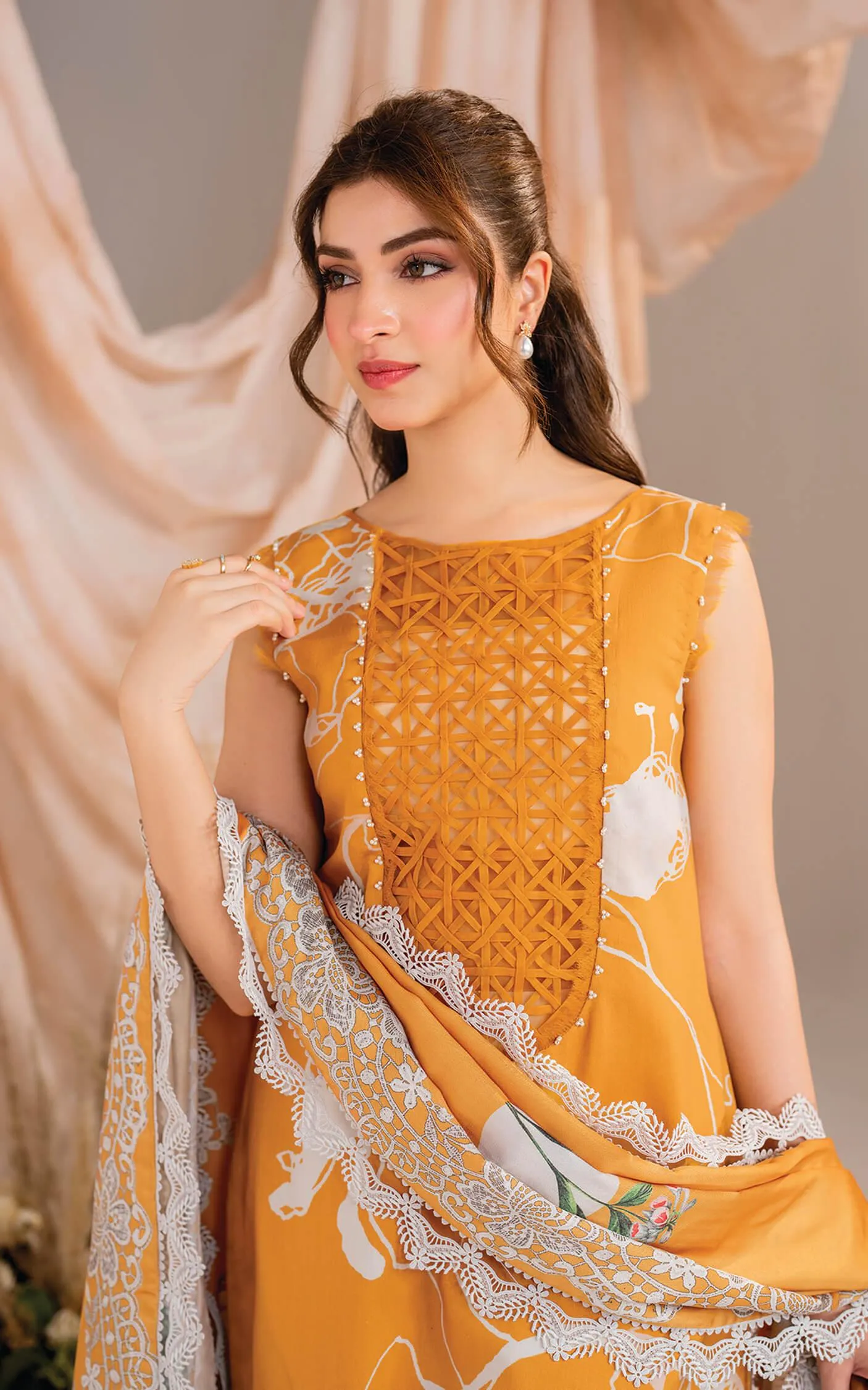 Asifa Nabeel Luxury Lawn Embroidered Collection Solstice-MW-08 Meraki