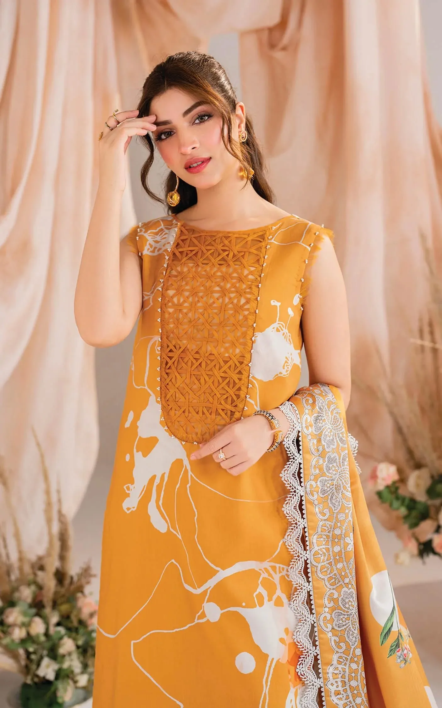 Asifa Nabeel Luxury Lawn Embroidered Collection Solstice-MW-08 Meraki