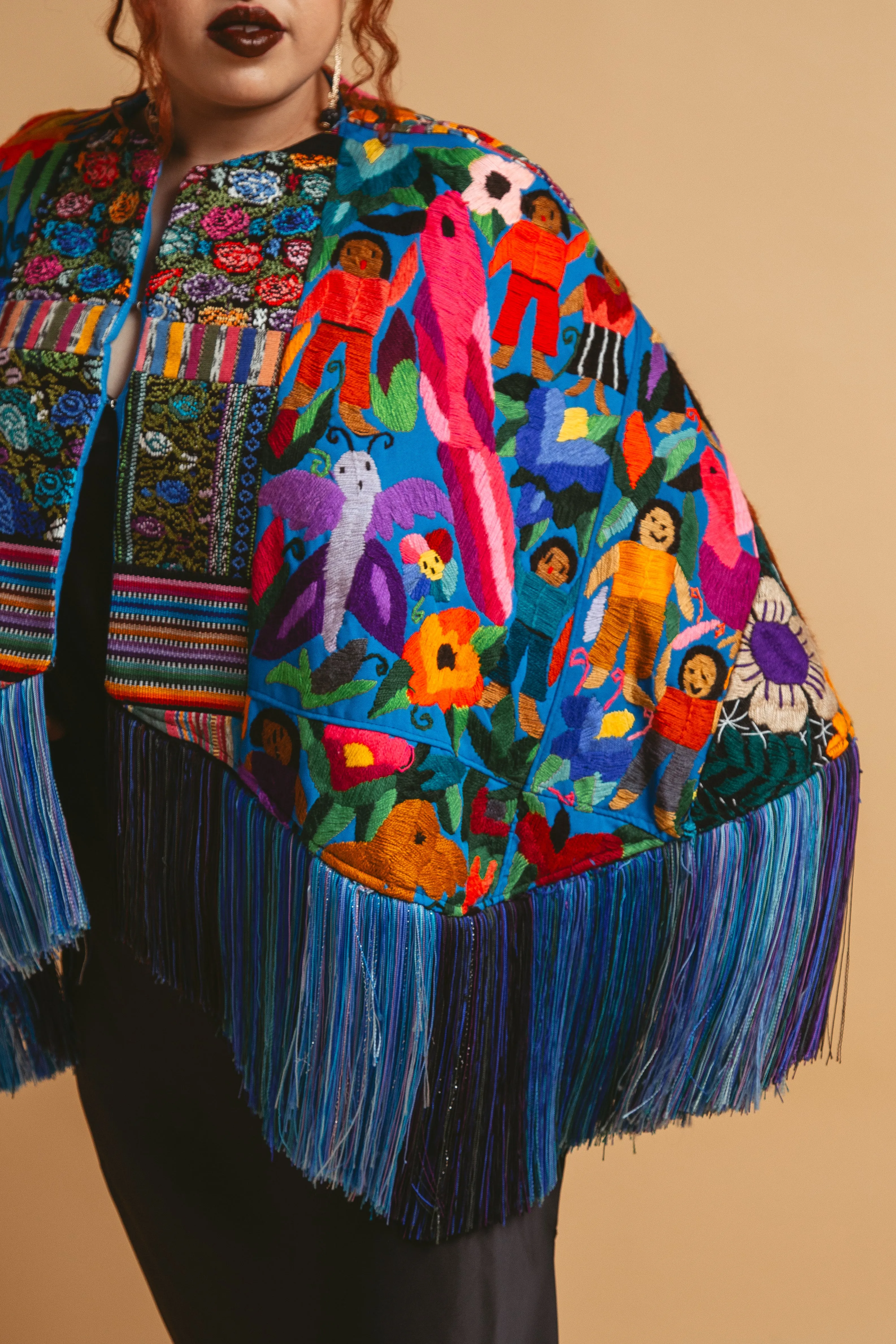 Azul Embroidered Cape