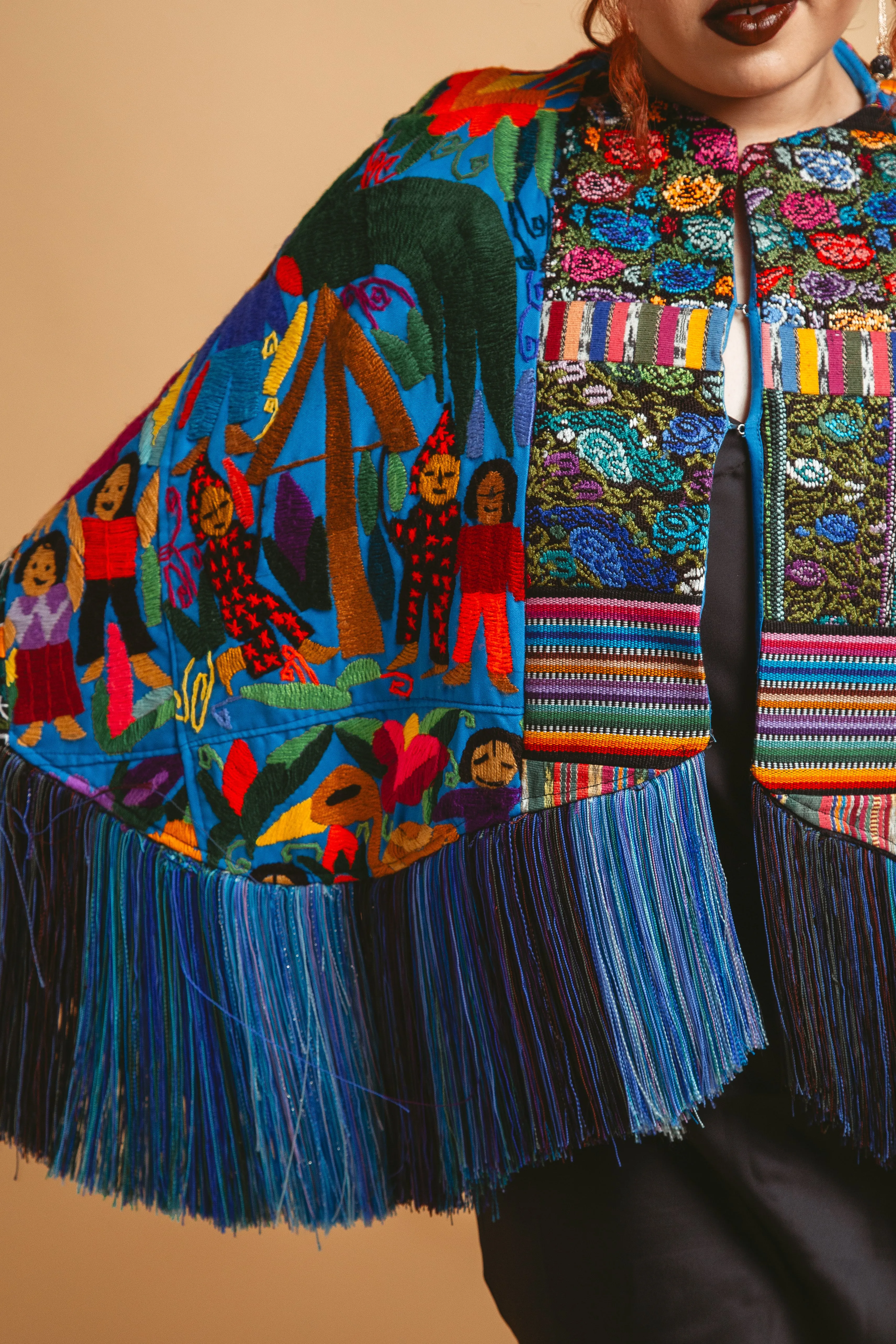 Azul Embroidered Cape