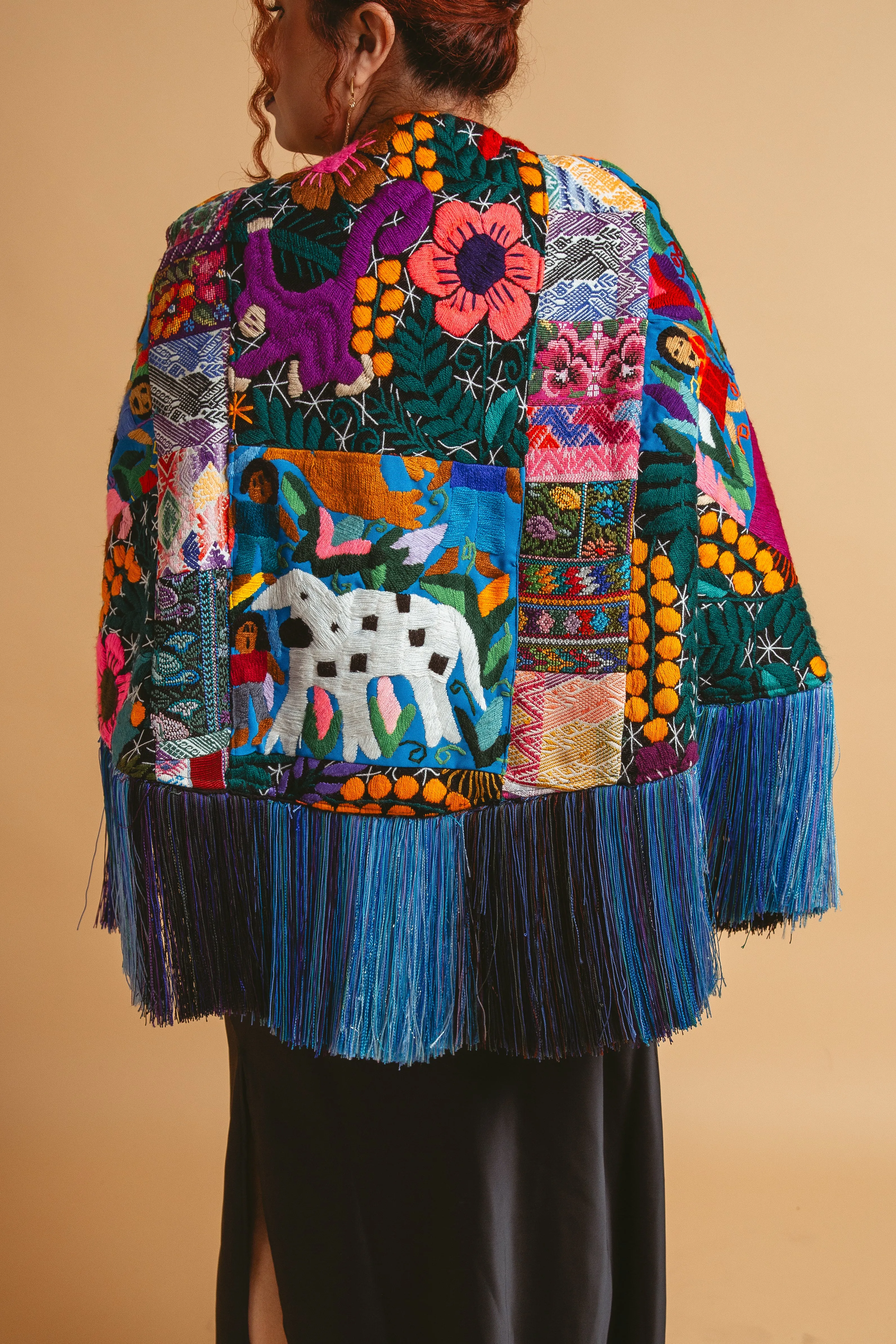 Azul Embroidered Cape