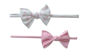 Baby Bling Chamomile Pink 2 Pack Mini Print Skinny Headband Set