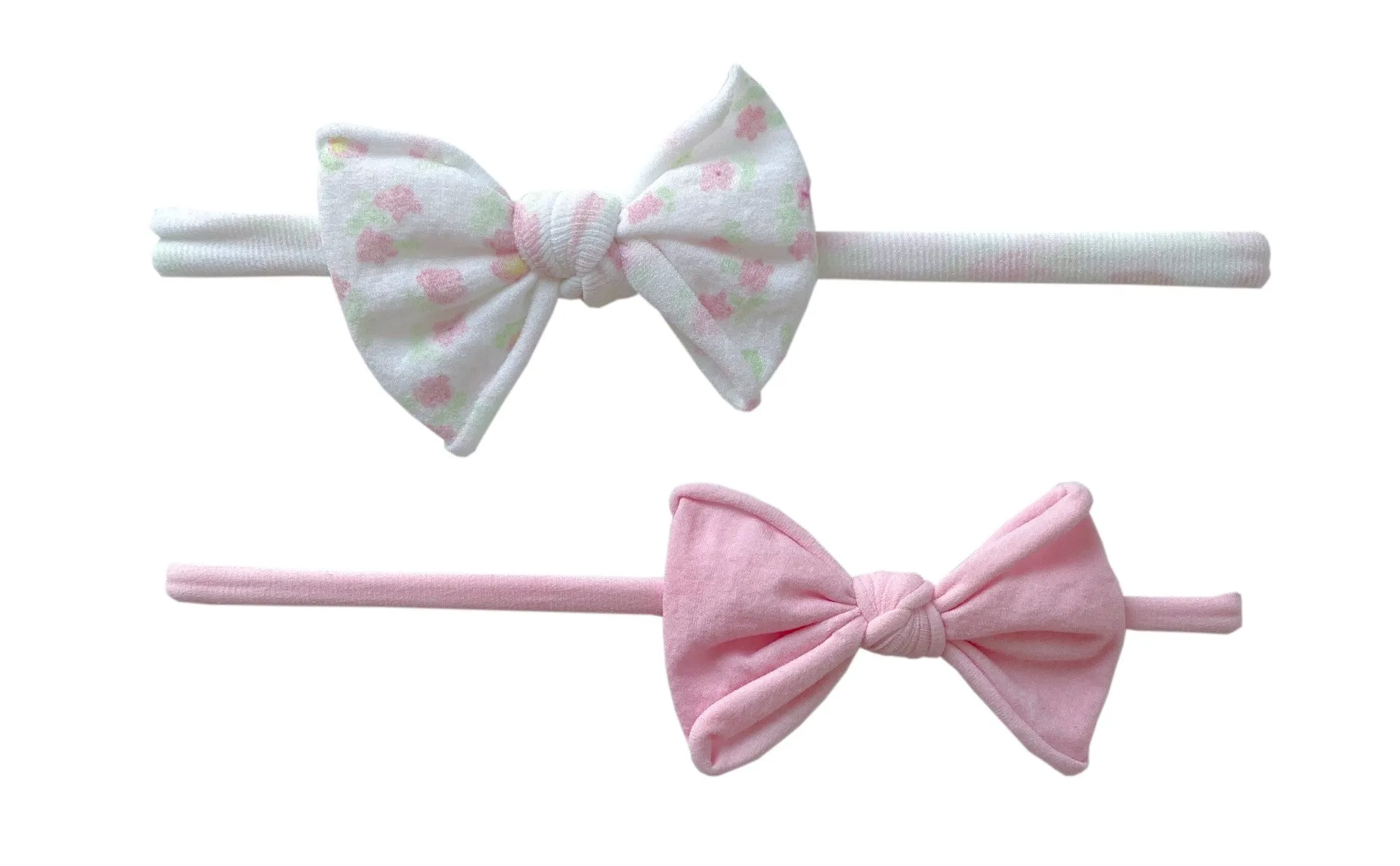 Baby Bling Chamomile Pink 2 Pack Mini Print Skinny Headband Set