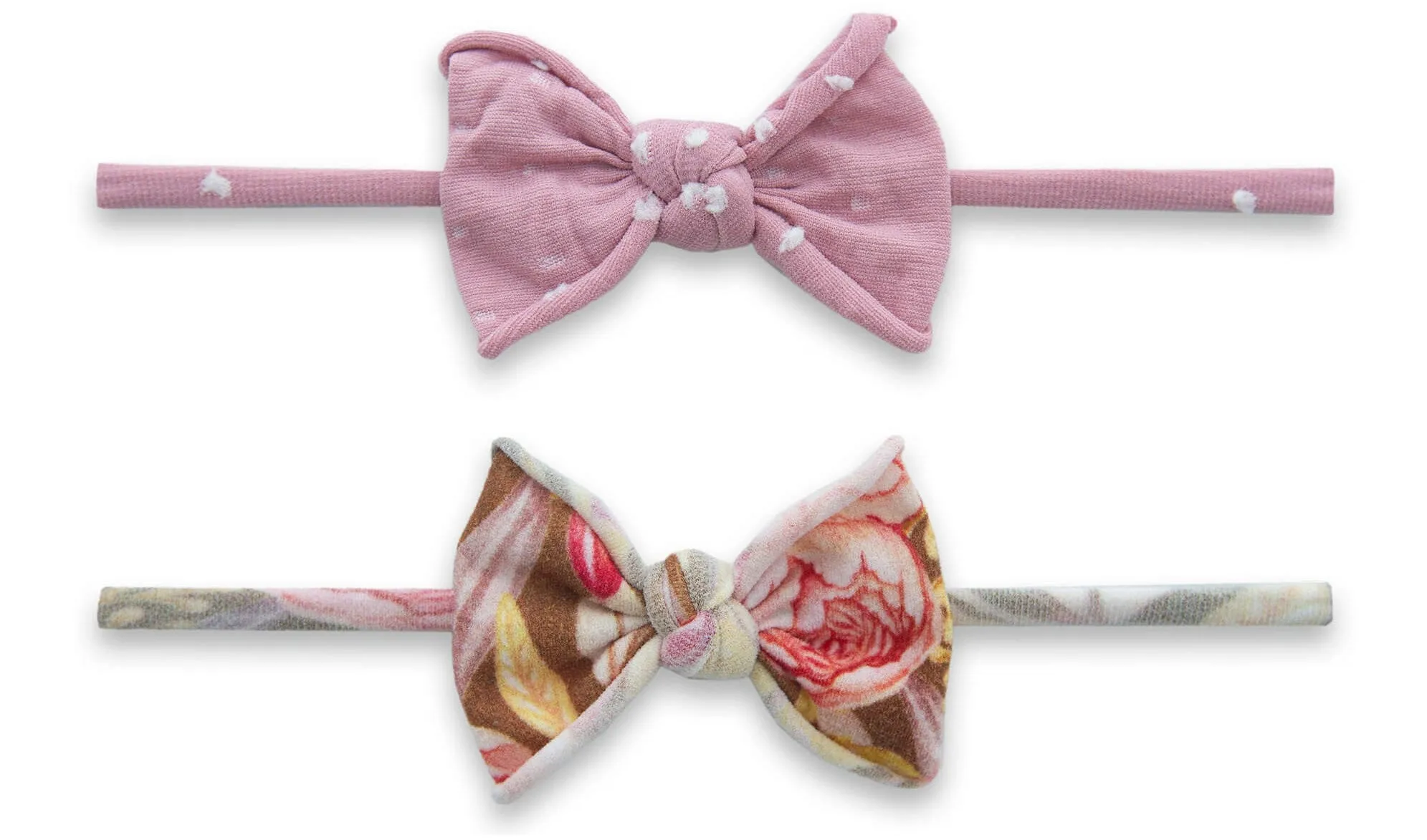 Baby Bling Gold Peony 2 Pack Mini Print Skinny Headband Set