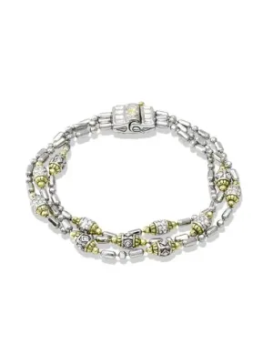 Beaded Collection - Pavé Triple Strand Bracelet