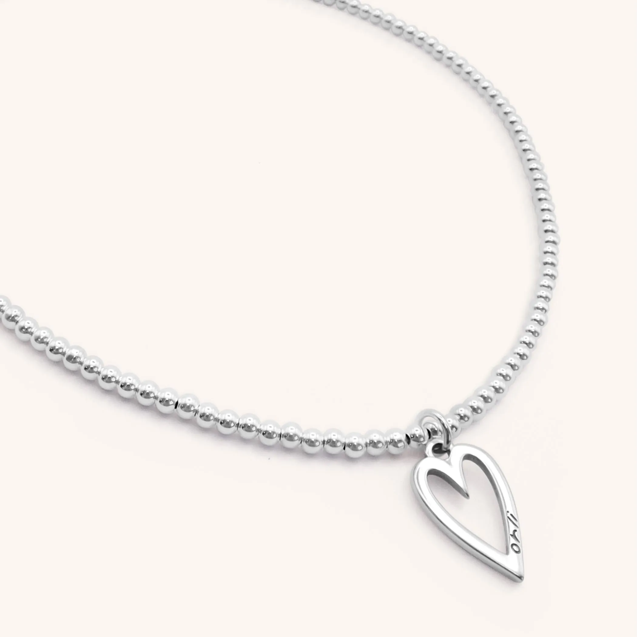 Beaded Open Heart Necklace