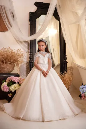 Berta Beaded Flower Girl Dress for Special Occasions