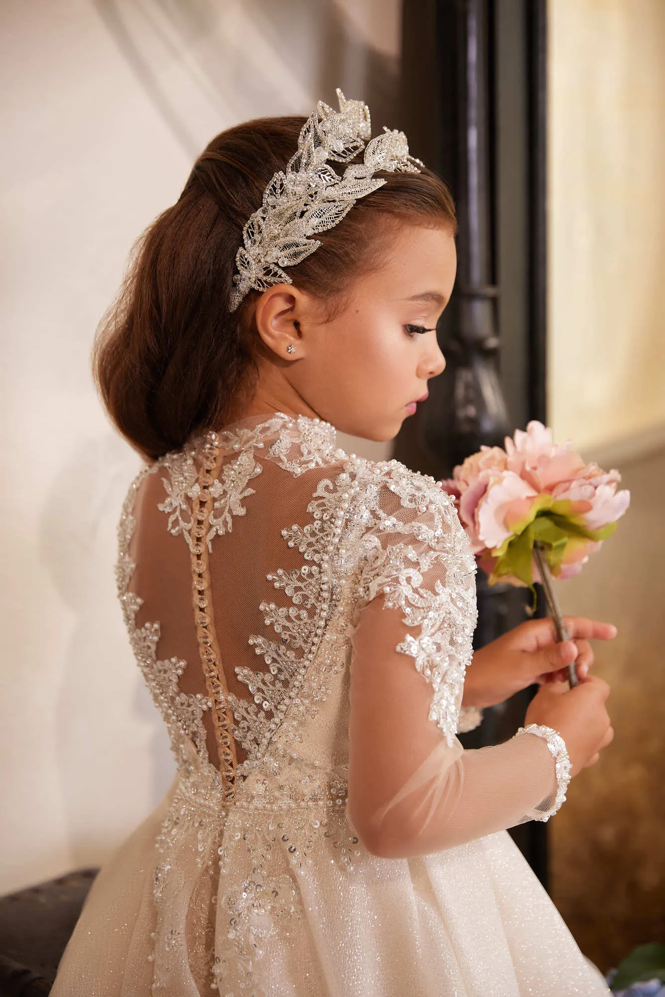 Berta Beaded Flower Girl Dress for Special Occasions