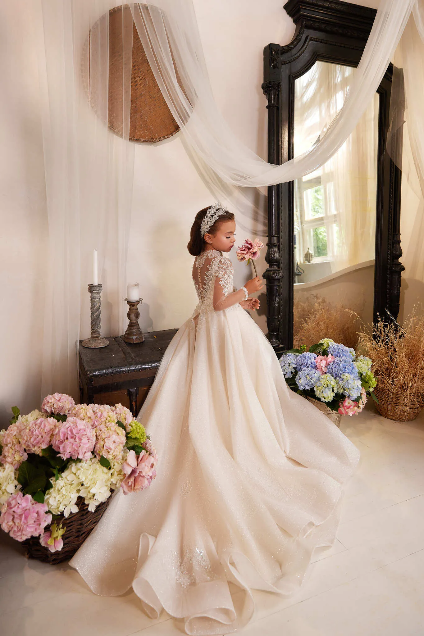 Berta Beaded Flower Girl Dress for Special Occasions