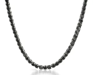 Black Diamond Tennis Necklace