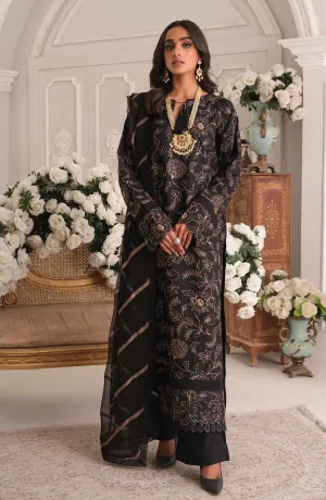 Black Lawn Pakistani Salwar Kameez Trouser and Dupatta