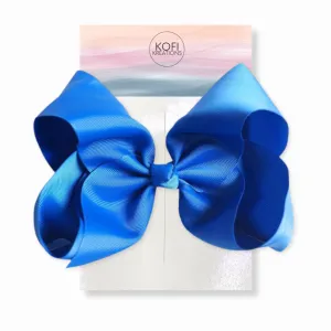 Blue Grosgrain Ribbon Hair Bow