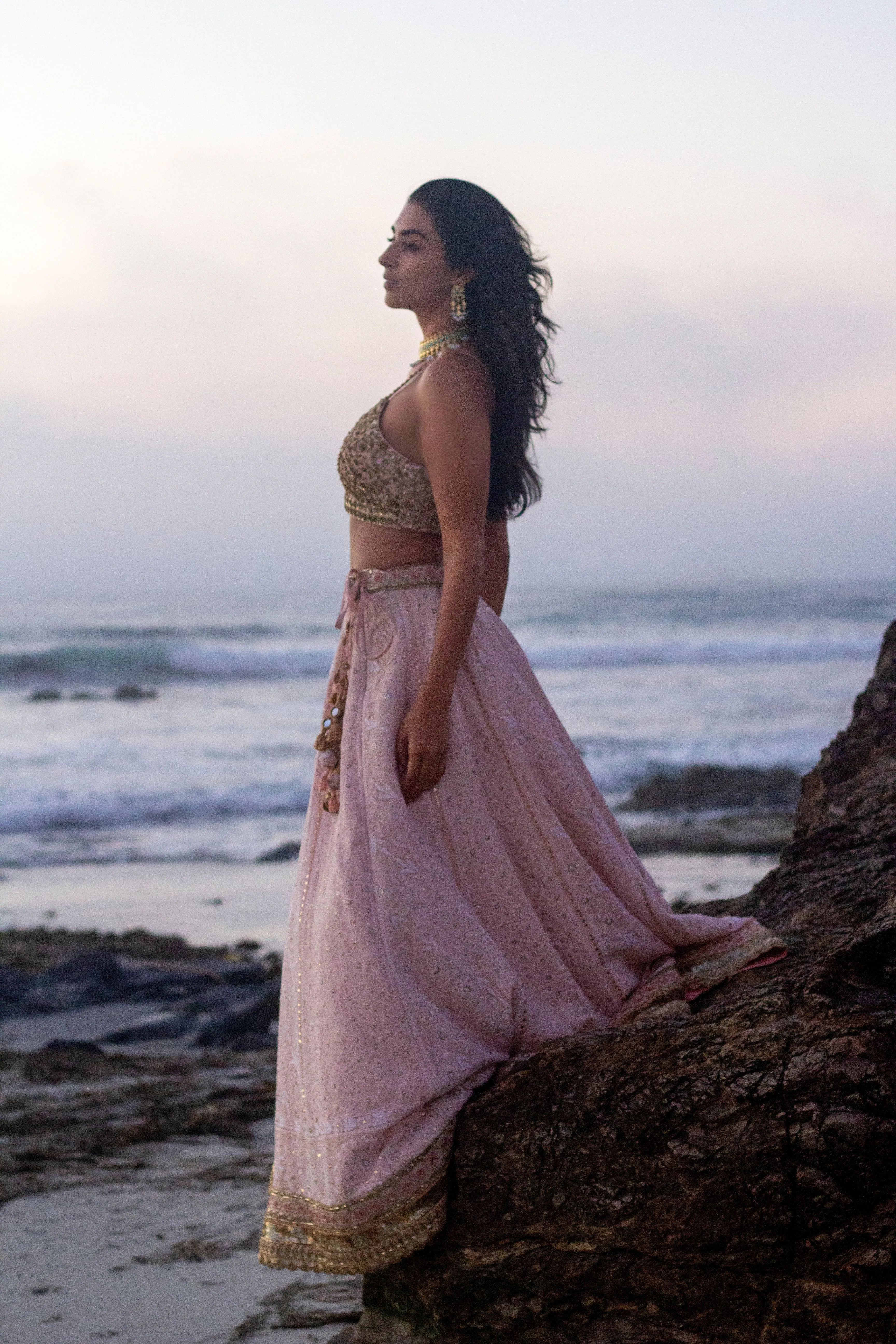 Blush pink Shahzadi Chikankari lehenga