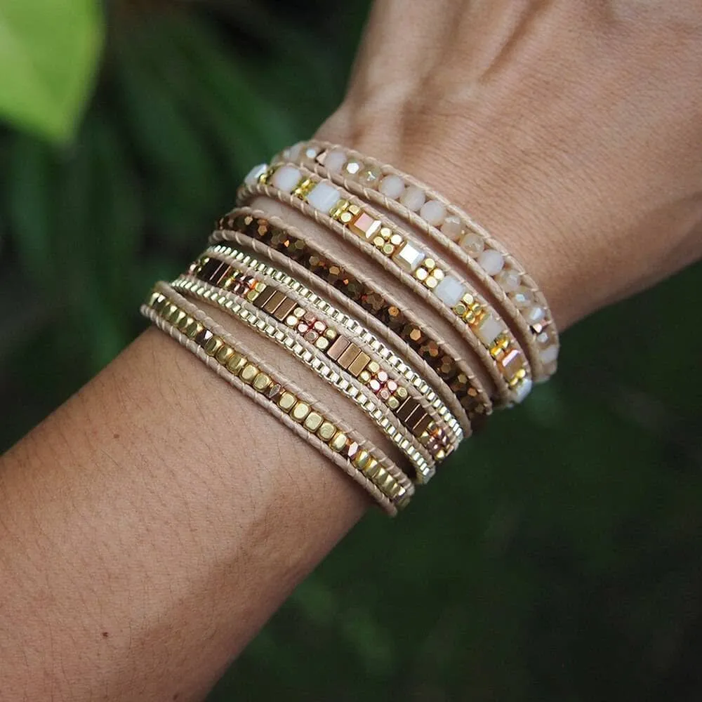 Bohemian Crystal Beads Statement Bracelet-Black Diamonds New York
