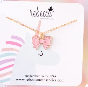 Bow Enamel Charm Necklace