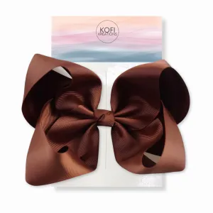 Brown Grosgrain Ribbon Hair Bow